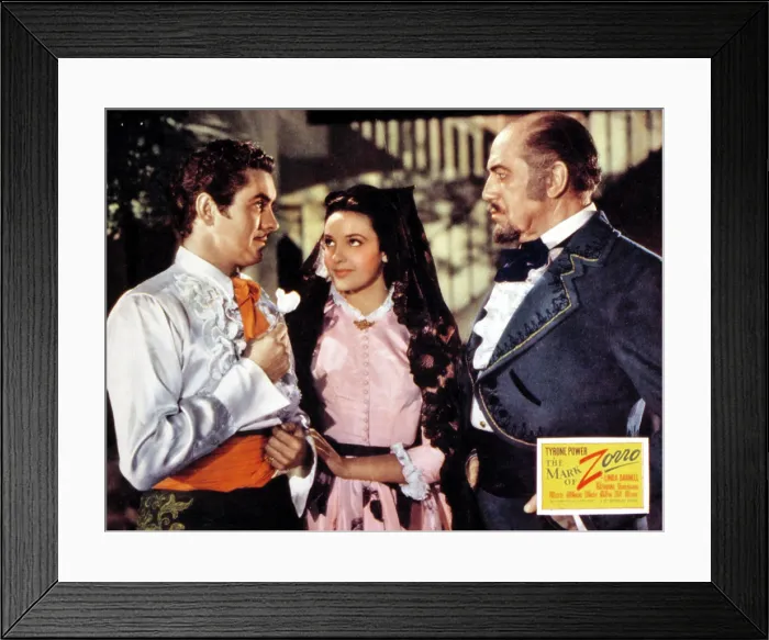 Framed Print : THE MARK OF ZORRO, Tyrone Power, Linda Darnell, 1940, TM & Copyright (c) 20th Century Fox Film Corp. All rights reserved Framed Print : THE MARK OF ZORRO, Tyrone Power, Linda Darnell, 1940, TM & Copyright (c) 20th Century Fox Film Corp. All rights reserved