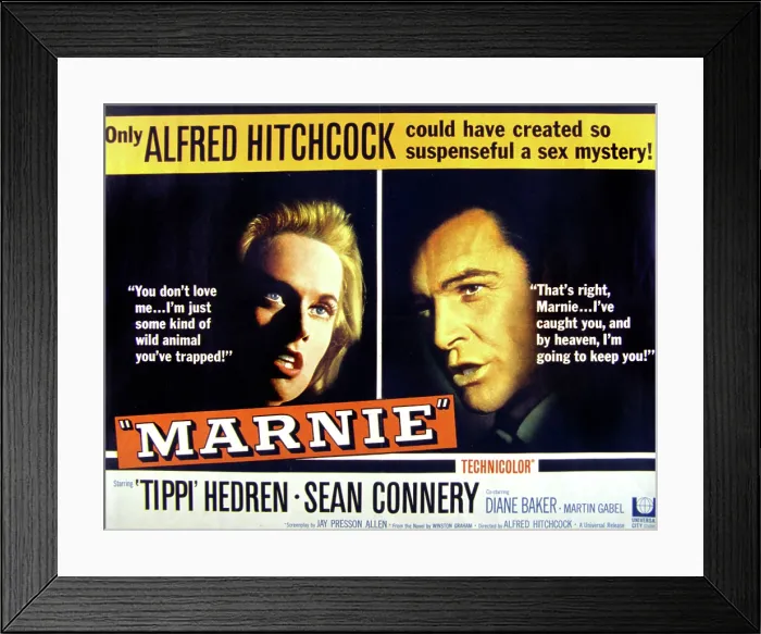 Framed Print : MARNIE, Tippi Hedren, Sean Connery, 1964 Framed Print : MARNIE, Tippi Hedren, Sean Connery, 1964