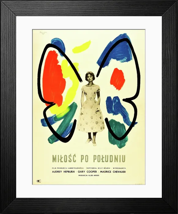 Framed Print : LOVE IN THE AFTERNOON, (aka MILOSC PO POLUDNIU), Polish poster, Audrey Hepburn, 1957 Framed Print : LOVE IN THE AFTERNOON, (aka MILOSC PO POLUDNIU), Polish poster, Audrey Hepburn, 1957