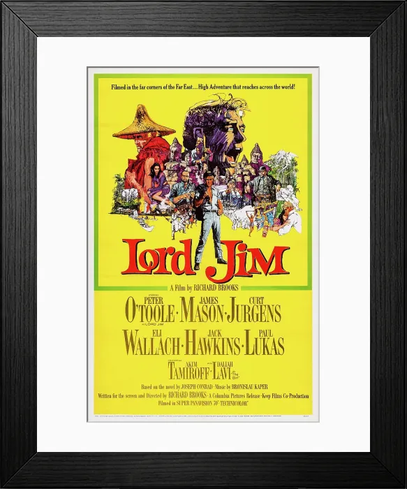 Framed Print : LORD JIM, US poster art, Peter O'Toole, 1965 Framed Print : LORD JIM, US poster art, Peter O'Toole, 1965