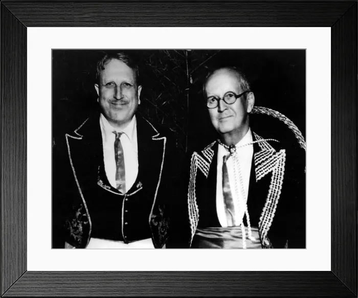 Framed Print : William Randolph Hearst & Arthur Brisbane at a masque party at San Simeon, mid 1930s. Courtesy: CSU Archives / Everett Collection Framed Print : William Randolph Hearst & Arthur Brisbane at a masque party at San Simeon, mid 1930s. Courtesy: CSU Archives / Everett Collection