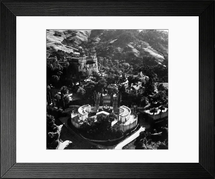 Framed Print : Aerial view of San Simeon, the estate that William Randolph Hearst built. ca 1970s. Courtesy: CSU Archives / Everett Collection