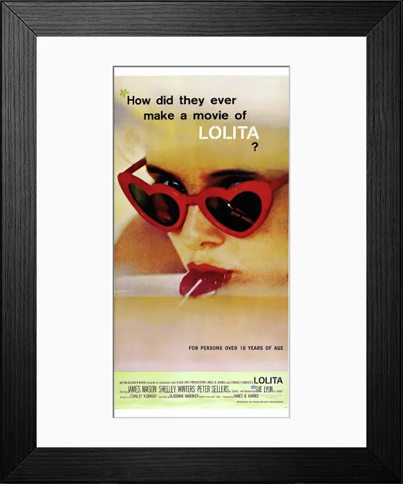 Framed Print : LOLITA, Sue Lyon on poster art, 1962 Framed Print : LOLITA, Sue Lyon on poster art, 1962