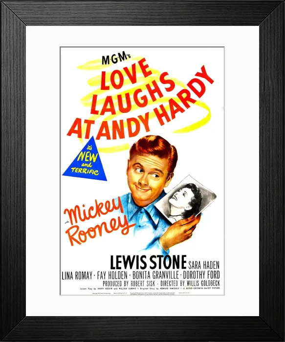 Framed Print : LOVE LAUGHS AT ANDY HARDY, US poster, Mickey Rooney, Lina Romay, 1946