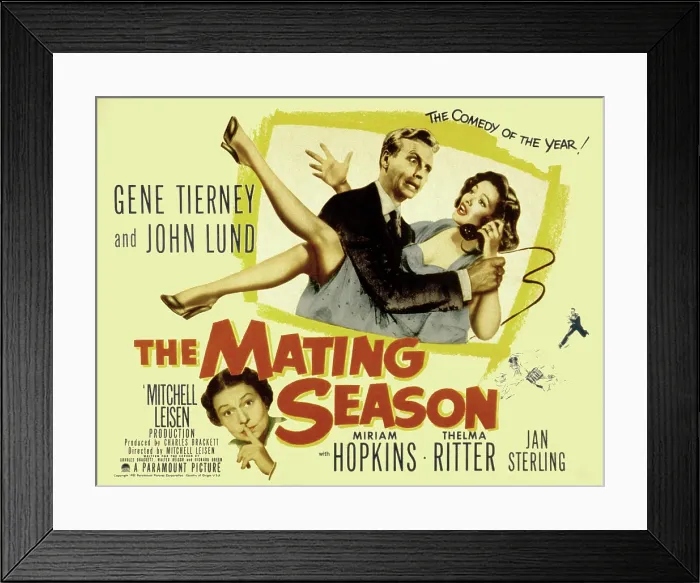 Framed Print : THE MATING SEASON, John Lund, Gene Tierney, Thelma Ritter, 1951 Framed Print : THE MATING SEASON, John Lund, Gene Tierney, Thelma Ritter, 1951