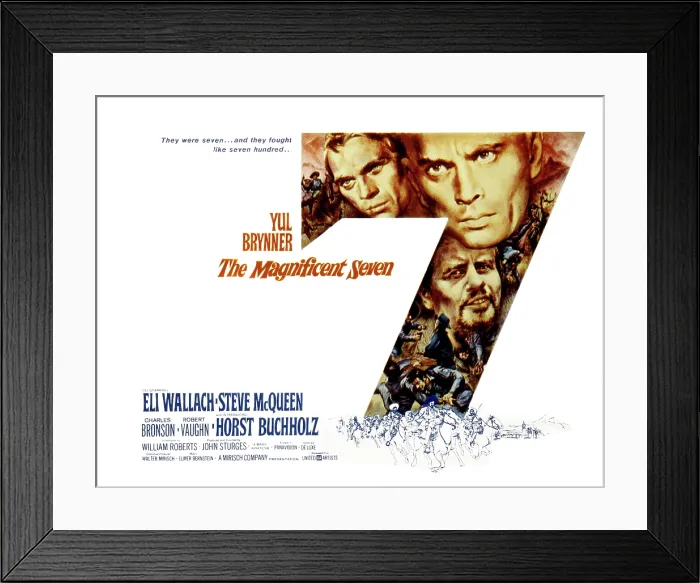 Framed Print : THE MAGNIFICENT SEVEN, Steve McQueen, Yul Brynner, Eli Wallach, 1960 Framed Print : THE MAGNIFICENT SEVEN, Steve McQueen, Yul Brynner, Eli Wallach, 1960