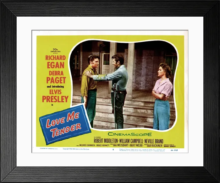 Framed Print : LOVE ME TENDER, Elvis Presley, Richard Egan, Debra Paget, 1956 Framed Print : LOVE ME TENDER, Elvis Presley, Richard Egan, Debra Paget, 1956