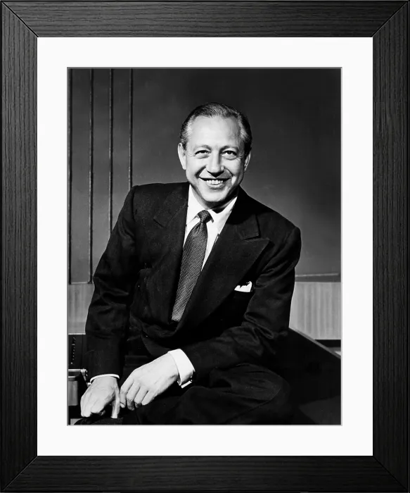 Framed Print : WILLIAM S. PALEY, Founder of Columbia Broadcasting System, photo dated 04 / 15 / 50