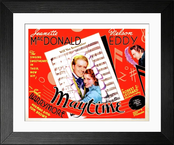 Framed Print : MAYTIME, Nelson Eddy, Jeanette MacDonald, John Barrymore, 1937
