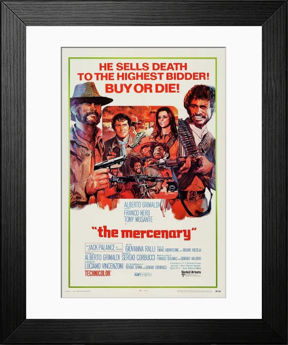 Framed Print : THE MERCENARY, (aka PROFESSIONAL GUN), Franco Nero, Jack Palance, Giavanna Ralli, Tony Musante, 1968