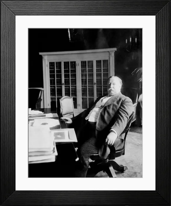 Framed Print : William Taft, (1857-1930), U.S. President 1909-1913, at his desk in the White House, Washington D.C. 1910.. Courtesy: CSU Archives  /  Everett Collection