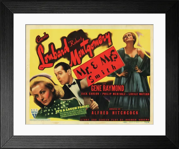 Framed Print : MR. AND MRS. SMITH, Carole Lombard, Robert Montgomery, 1941 Framed Print : MR. AND MRS. SMITH, Carole Lombard, Robert Montgomery, 1941