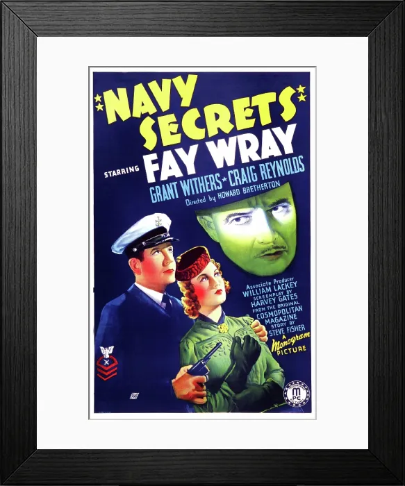Framed Print : NAVY SECRETS, US poster, from left: Grant Withers, Loretta Young, 1939 Framed Print : NAVY SECRETS, US poster, from left: Grant Withers, Loretta Young, 1939