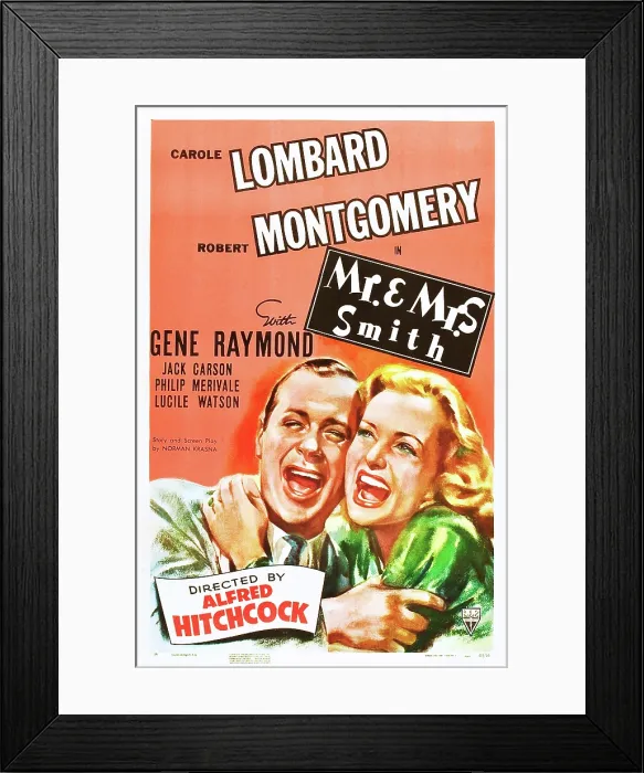 Framed Print : MR. AND MRS. SMITH, Robert Montgomery, Carole Lombard, 1941