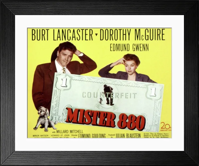 Framed Print : MISTER 880, Burt Lancaster, Dorothy McGuire, 1950, (c) 20th Century Fox, TM & Copyright  /  Courtesy: Everett Collection