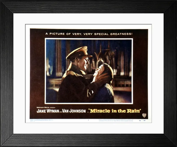 Framed Print : MIRACLE IN THE RAIN, Van Johnson, Jane Wyman, 1956