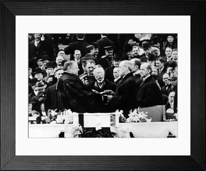 Framed Print : President Elect Woodrow Wilson (center right), taking the oath of office, March 5, 1913. Courtesy: CSU Archives / Everett Collection