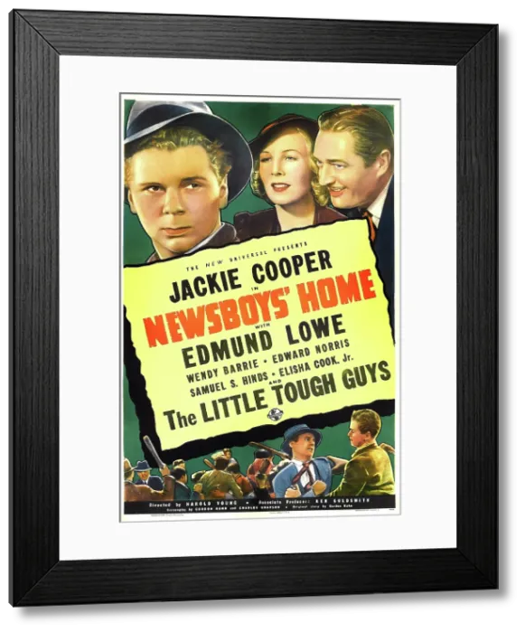 Framed Print : NEWSBOYS HOME, US poster art, top from left: Jackie Cooper, Wendy Barrie, Edmund Lowe, 1938