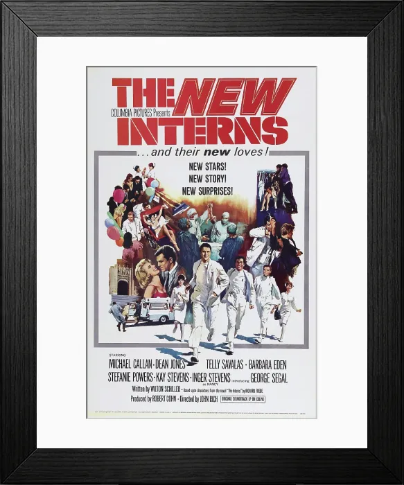Framed Print : THE NEW INTERNS, US poster art, Michael Callan, (center), 1964 Framed Print : THE NEW INTERNS, US poster art, Michael Callan, (center), 1964