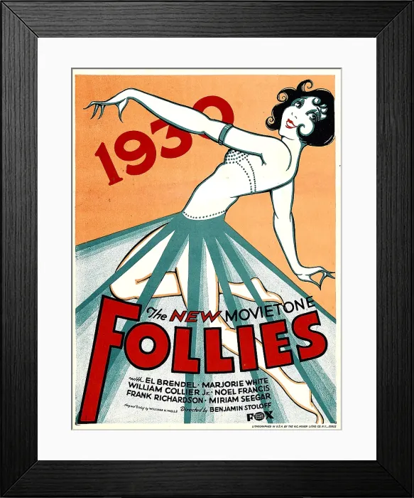 Framed Print : NEW MOVIETONE FOLLIES OF 1930, window card, 1930, TM and Copyright 20th Century Fox Film Corp. All rights reserved. / courtesy Everett Collection