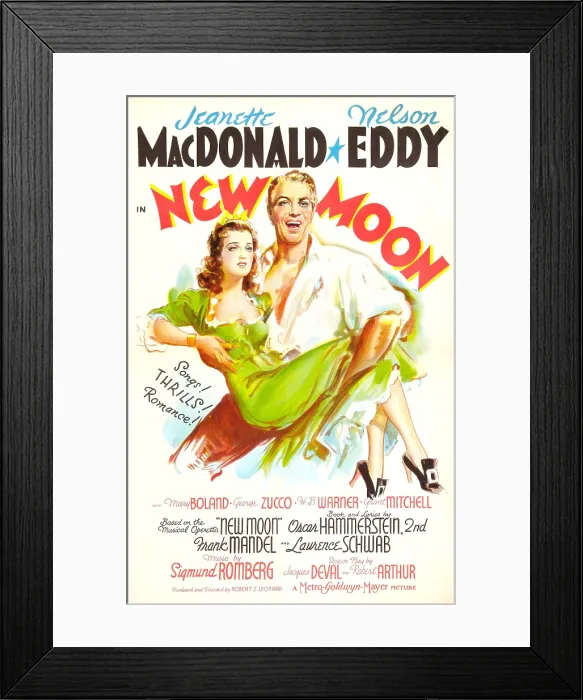 Framed Print : NEW MOON, US poster, Nelson Eddy, Jeanette MacDonald, 1940