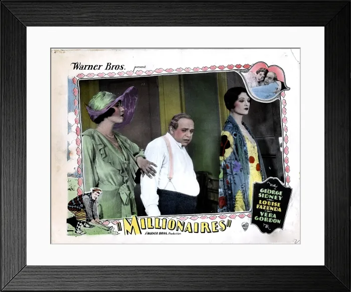 Framed Print : MILLIONAIRES, from left, Louise Fazenda, George Sidney, Myrna Loy, 1926