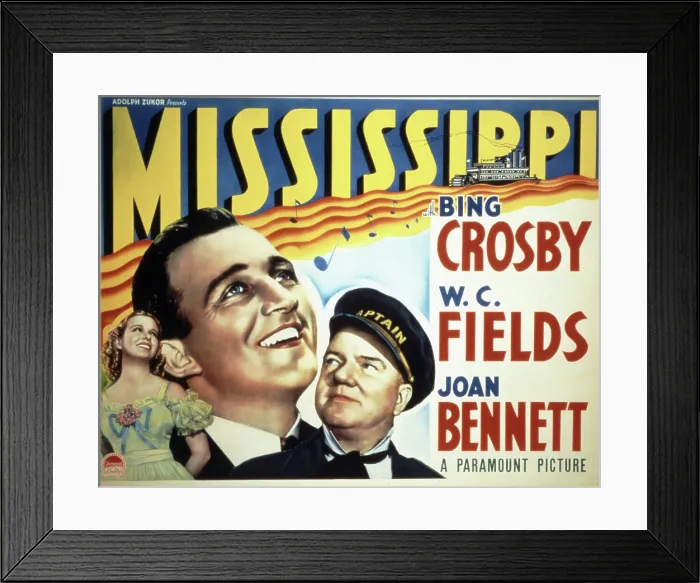 Framed Print : MISSISSIPPI, Bing Crosby, Joan Bennett, W.C. Fields, 1935 Framed Print : MISSISSIPPI, Bing Crosby, Joan Bennett, W.C. Fields, 1935
