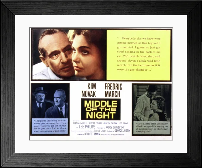 Framed Print : MIDDLE OF THE NIGHT, Fredric March, Kim Novak, Albert Dekker, Lee Phillips, 1959 Framed Print : MIDDLE OF THE NIGHT, Fredric March, Kim Novak, Albert Dekker, Lee Phillips, 1959