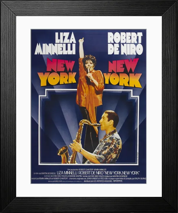 Framed Print : NEW YORK, NEW YORK, top: Liza Minnelli, bottom: Robert DeNiro on French poster art, 1977 Framed Print : NEW YORK, NEW YORK, top: Liza Minnelli, bottom: Robert DeNiro on French poster art, 1977