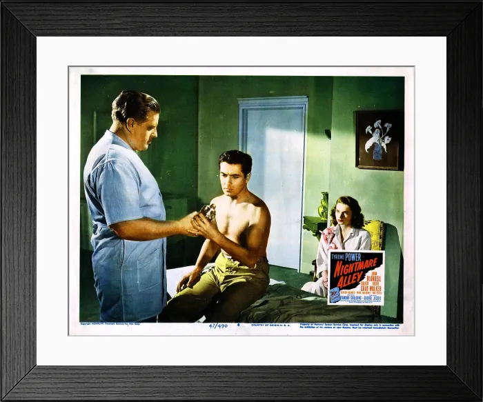 Framed Print : NIGHTMARE ALLEY, Tyrone Power (center), Coleen Gray (right), 1947. 20th Century Fox Film, TM & Copyright /  courtesy Everett Collection