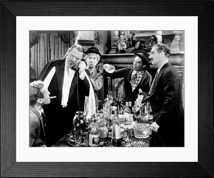 Framed Print : A NIGHT AT THE OPERA, Allan Jones, Sig Rumann, Harpo Marx, Chico Marx, Groucho Marx, 1935