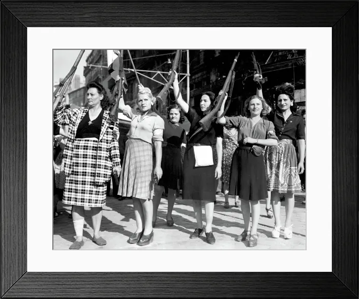 Framed Print : WORLD WAR II, news photo of woman in civil defense, 1944