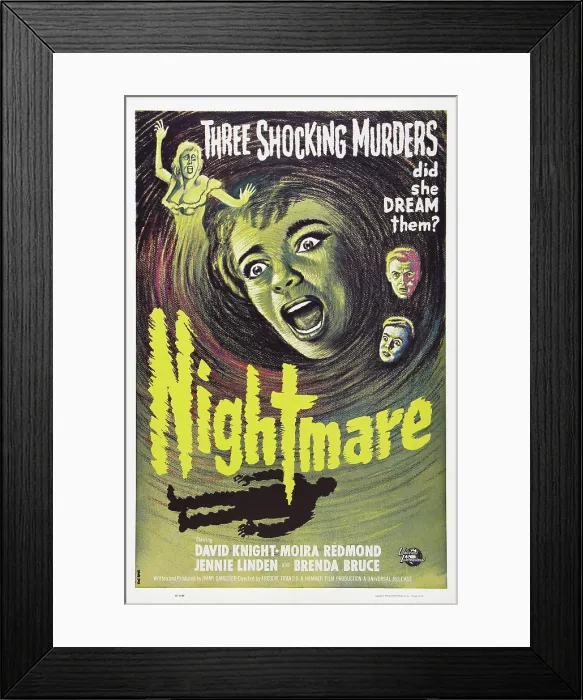 Framed Print : NIGHTMARE, US poster art, 1964 Framed Print : NIGHTMARE, US poster art, 1964