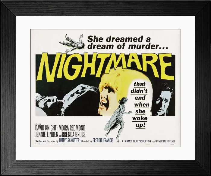 Framed Print : NIGHTMARE, US lobbycard, 1964