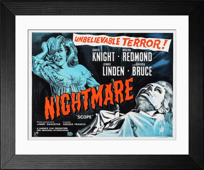 Framed Print : NIGHTMARE, US poster art, 1964