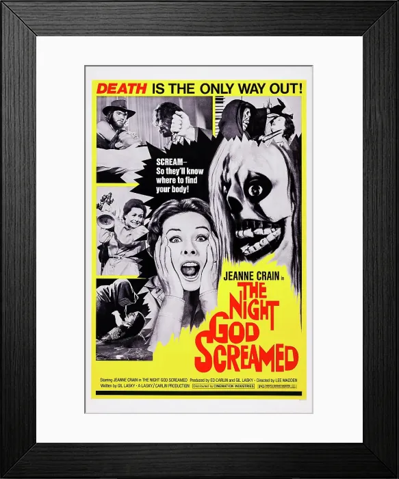 Framed Print : THE NIGHT GOD SCREAMED, US poster art, center: Jeanne Crain, 1971