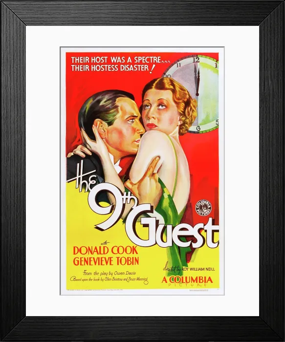 Framed Print : THE 9TH GUEST, l-r: Donald Cook, Genevieve Tobin on poster art, 1934