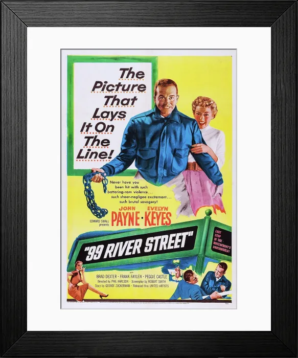 Framed Print : 99 RIVER STREET, (aka CROSSTOWN), US poster art, from left: John Payne, Evelyn Keyes, 1953