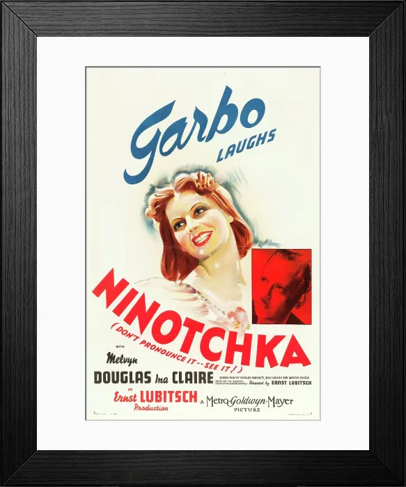 Framed Print : NINOTCHKA, Greta Garbo, Melvyn Douglas, 1939
