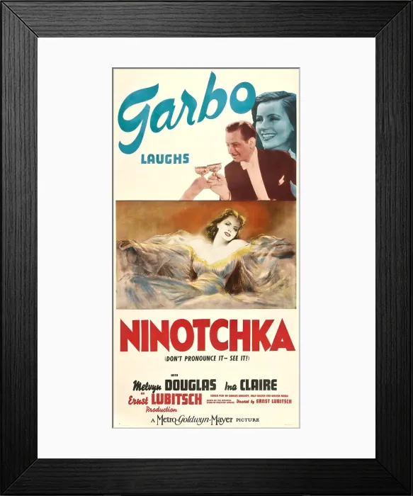 Framed Print : NINOTCHKA, top from left: Melvyn Douglas, Greta Garbo, bottom: Greta Garbo, 1939 Framed Print : NINOTCHKA, top from left: Melvyn Douglas, Greta Garbo, bottom: Greta Garbo, 1939