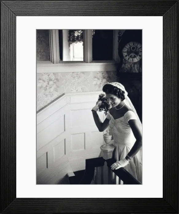 Framed Print : Kennedy wedding - Jackie throwing the bouquet, September, 1953. Toni Frissell, photographer