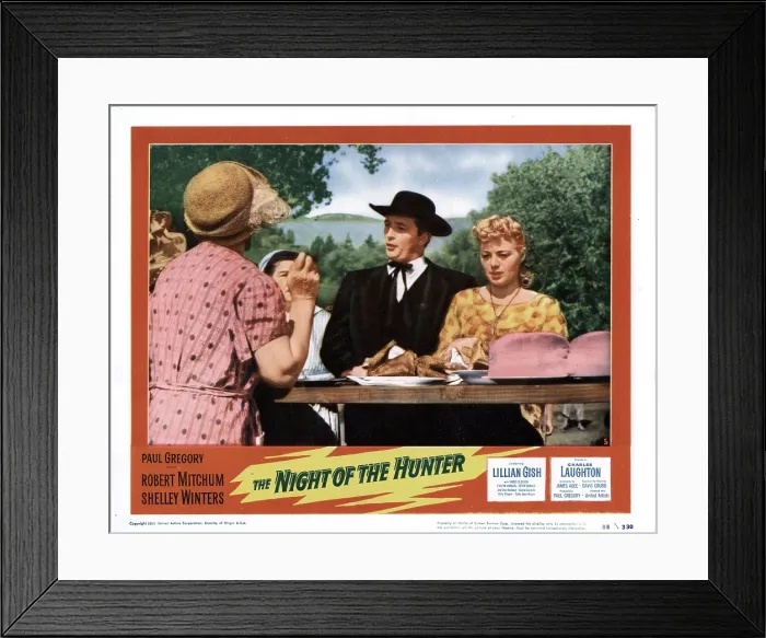 Framed Print : THE NIGHT OF THE HUNTER, from left: Lillian Gish, Robert Mitchum, Shelly Winters, 1955 Framed Print : THE NIGHT OF THE HUNTER, from left: Lillian Gish, Robert Mitchum, Shelly Winters, 1955