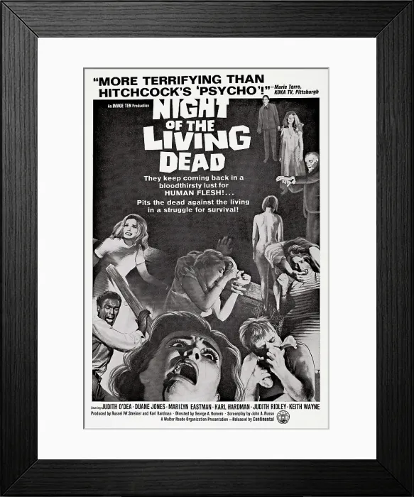 Framed Print : NIGHT OF THE LIVING DEAD, US 1974 re-issue poster, 1968 Framed Print : NIGHT OF THE LIVING DEAD, US 1974 re-issue poster, 1968