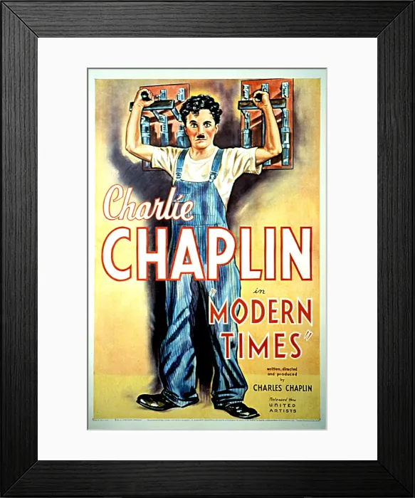 Framed Print : MODERN TIMES, Charlie Chaplin, 1936 Framed Print : MODERN TIMES, Charlie Chaplin, 1936