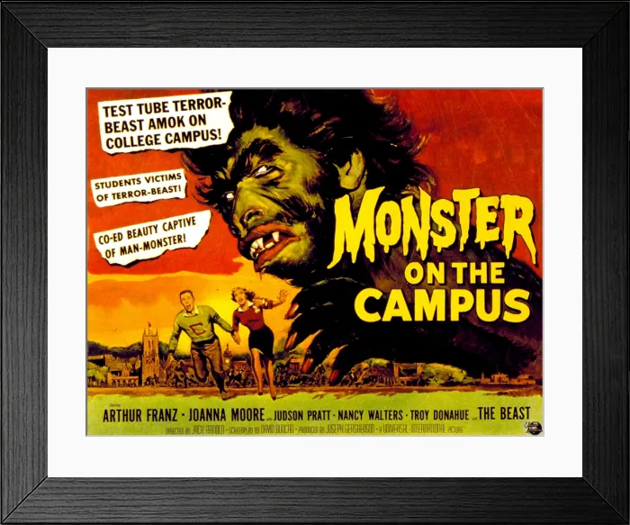 Framed Print : MONSTER ON THE CAMPUS, Arthur Franz (top), 1958
