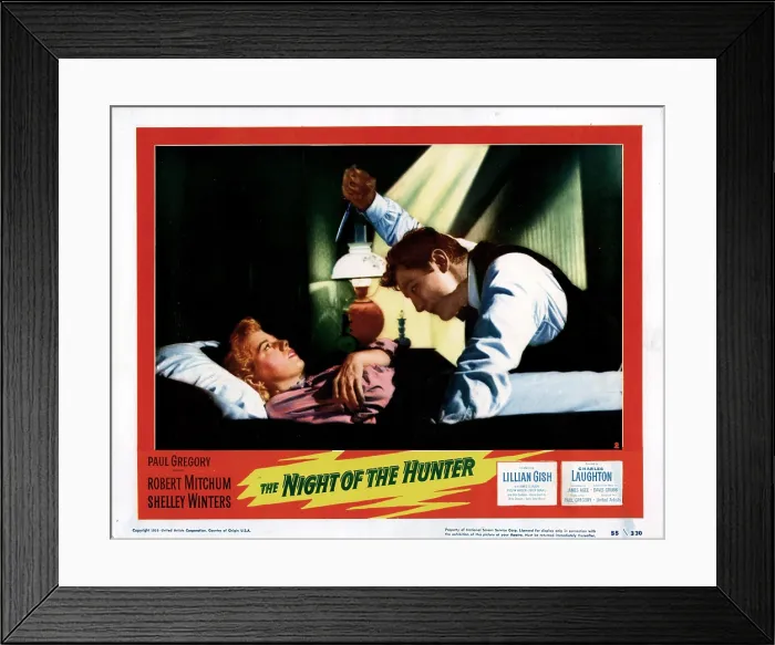 Framed Print : THE NIGHT OF THE HUNTER, Shelley Winters, Robert Mitchum, 1955