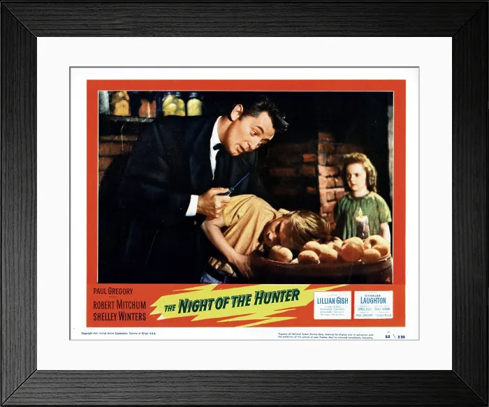 Framed Print : THE NIGHT OF THE HUNTER, Robert Mitchum, Billy Chapin, 1955 Framed Print : THE NIGHT OF THE HUNTER, Robert Mitchum, Billy Chapin, 1955