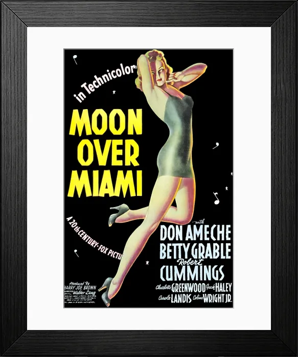 Framed Print : MOON OVER MIAMI, Betty Grable, 1941, TM and copyright 20th Century Fox Film Corp. All rights reserved  /  Courtesy: Everett Collection