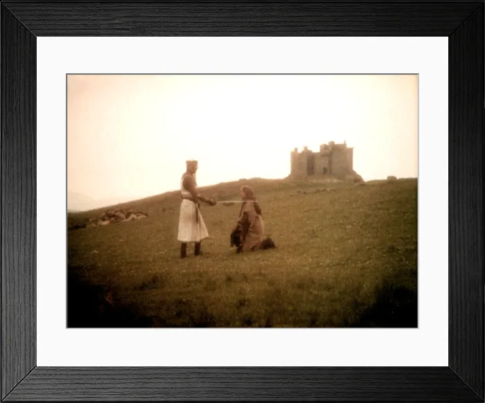 Framed Print : MONTY PYTHON AND THE HOLY GRAIL, Graham Chapman, Michael Palin, 1975. (c)Python Pictures. Courtesy: Everett Collection