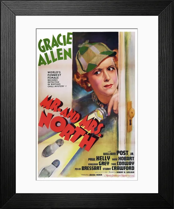 Framed Print : MR. AND MRS. NORTH, US poster art, Gracie Allen, 1942 Framed Print : MR. AND MRS. NORTH, US poster art, Gracie Allen, 1942